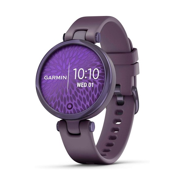 Garmin lily lila con correa lila 34.5mm smartwatch pequeño y elegante 5atm gps bluetooth