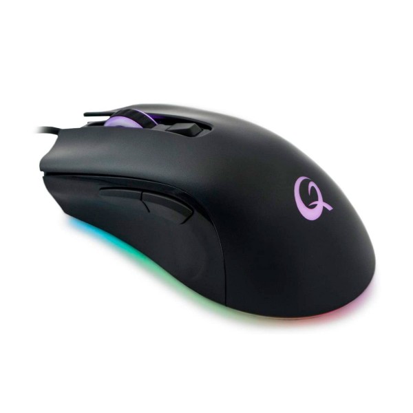 Qpad dx120 negro/ratón gaming/led rgb/6 teclas/12000dpi/diestro