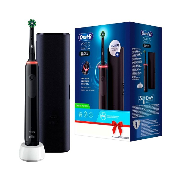 Braun oral-b vitality pro3 3500 negro + estuche /  cepillo de dientes eléctrico recargable / tecnología de limpieza 3d