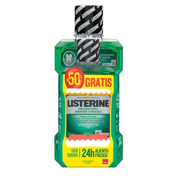 Listerine enjuague bucal Dientes y Encias Pack 500 ml +50% GRATIS