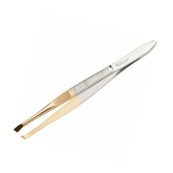 Eurostil punta dorada pinza de depilar 8cm 1un