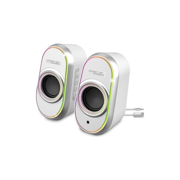 Spirit of gamer altavoz 2.0 fanatic 500 rgb white