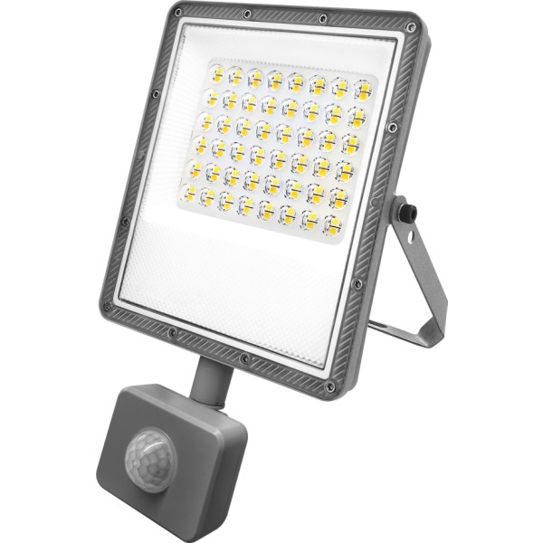Proyector led sensor plano gris 50w.3cct