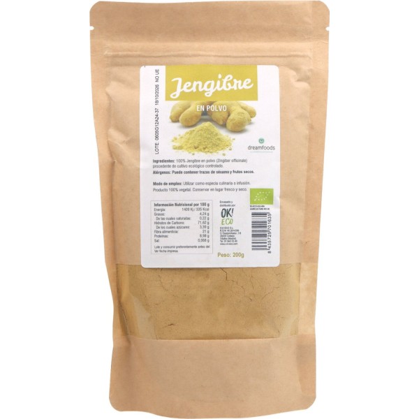 Dream Foods Jengibre Polvo 200g Bio 