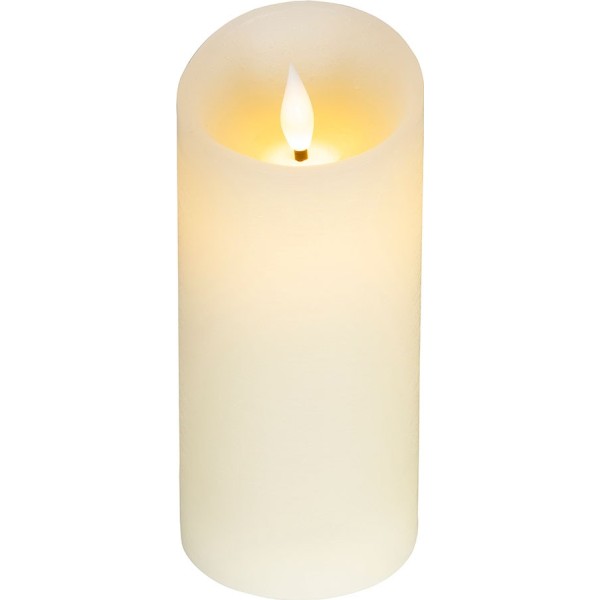 Vela de cera led, con parte superior curva, color blanco ø7,5 x 17 cm
