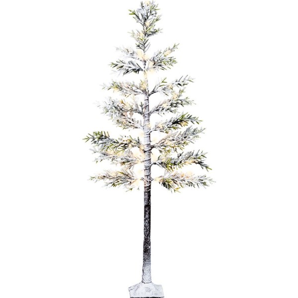 árbol nevado con función fija, uso exterior, blanco cálido, 72 leds, ø70 x 150 cm