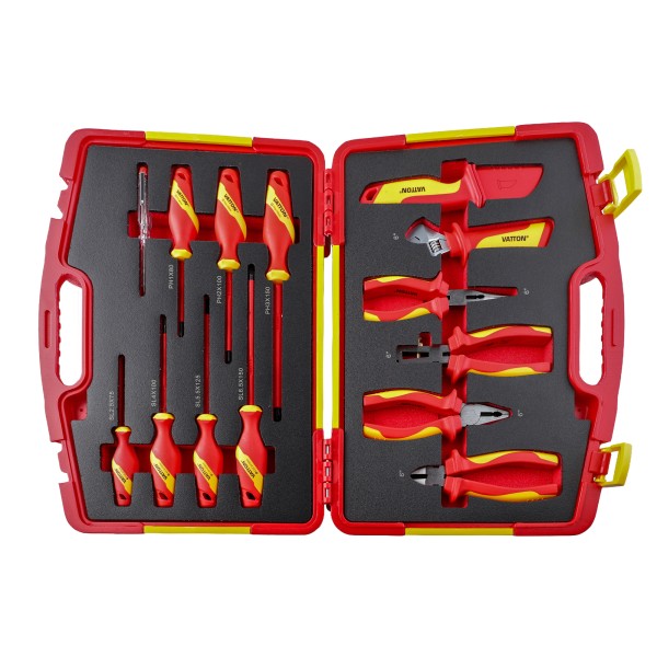 Juego herramient.vde 1000v.maletin 14pcs